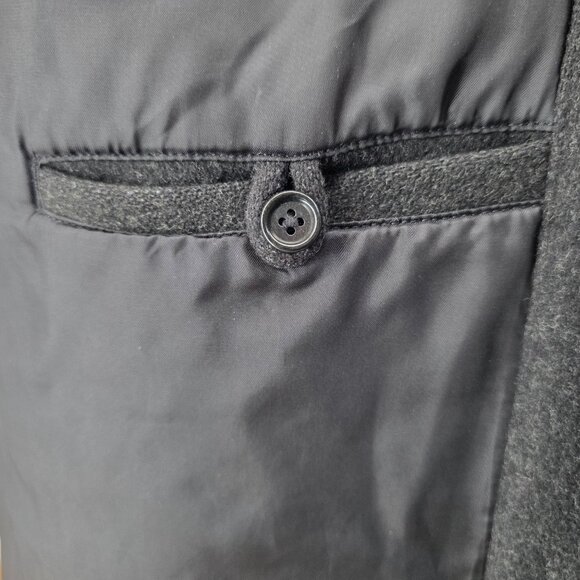 Vintage Polo Ralph Lauren Jacket Mens L Gray Wool Bomber Quilted Lined Full Zip - Picture 11 of 16